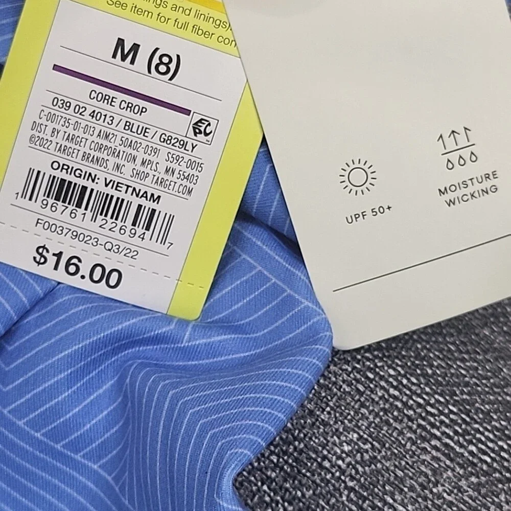 Girls Core Cropped Leggings Medium Size 8 Blue Active Pull On Pants UPF 50+